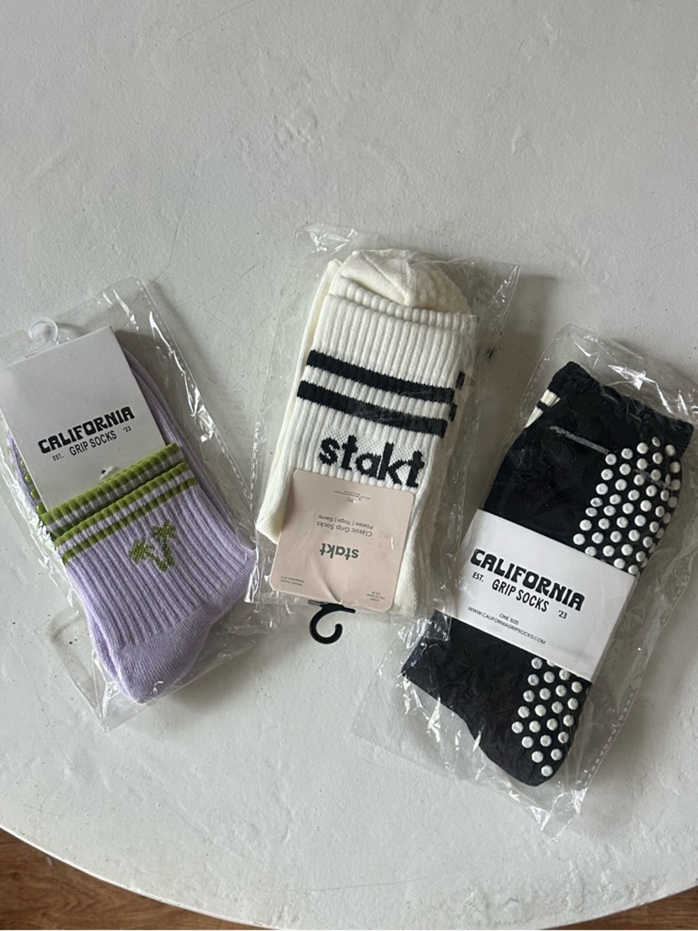 Pilates Crew Socks Pack - White, Black, Lilac